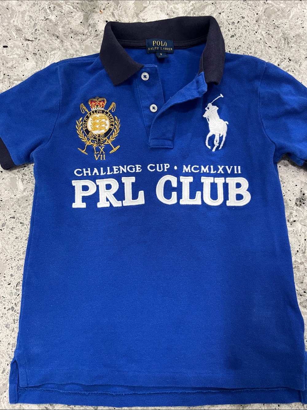 Polo Ralph Lauren Polo Shirt Boys 6T Blue PRL Club Challenge Cup Crest Big Pony